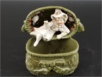 Vintage ceramic jewelry dish about 5.5" tall