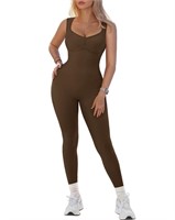 Relety Ribbed Jumpsuits for Women Seamless Yoga Wo