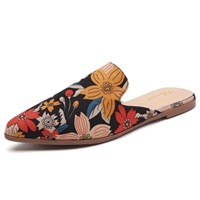 Tilocow Mules for Women Flats Pointed Toe Slip On
