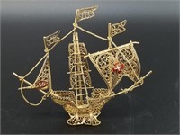 Small wire ship from Portugal, likely a souvenir p