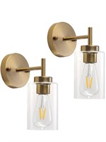 Gold Wall Sconces Set of Two, Brass Gold Vanity Li
