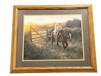 "Ridin' Double "Painting - Girls on Horse - Signed