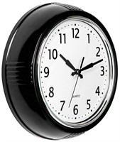 Bernhard Products Black Wall Clock Retro Silent No