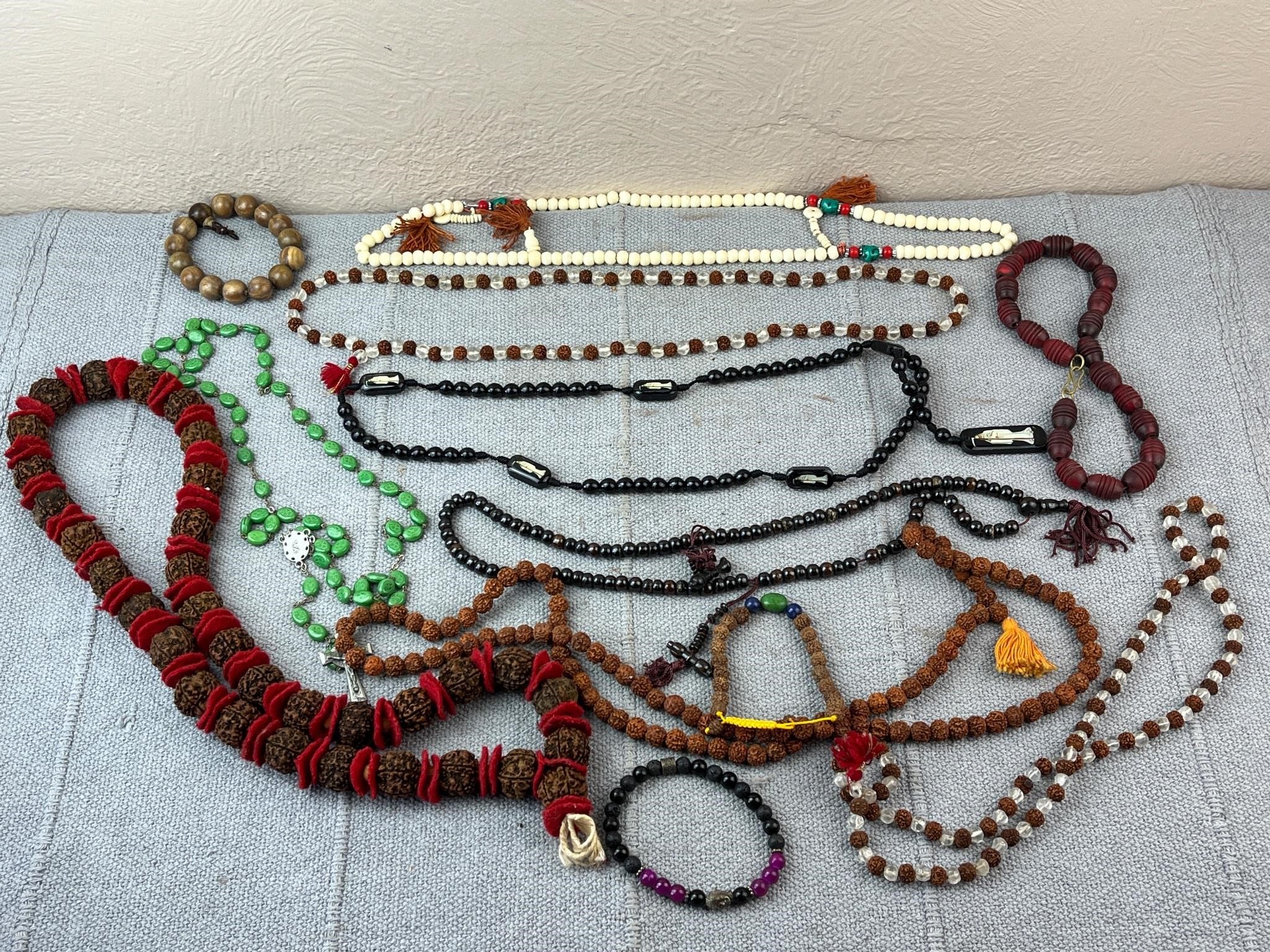 Lot of Beaded Jewelry and Vintage Rosaries