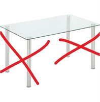 Mecor 53' Glass Dining Table  Seats 6/8