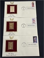 3 22 Karat Gold Stamp Covers