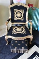 Louis XVI gold gesso side chair