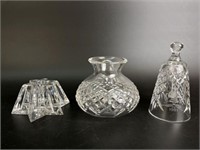 Waterford Crystal Bell, Candle Holder & Vase
