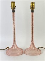 Vintage Pink Depression Glass Lamps