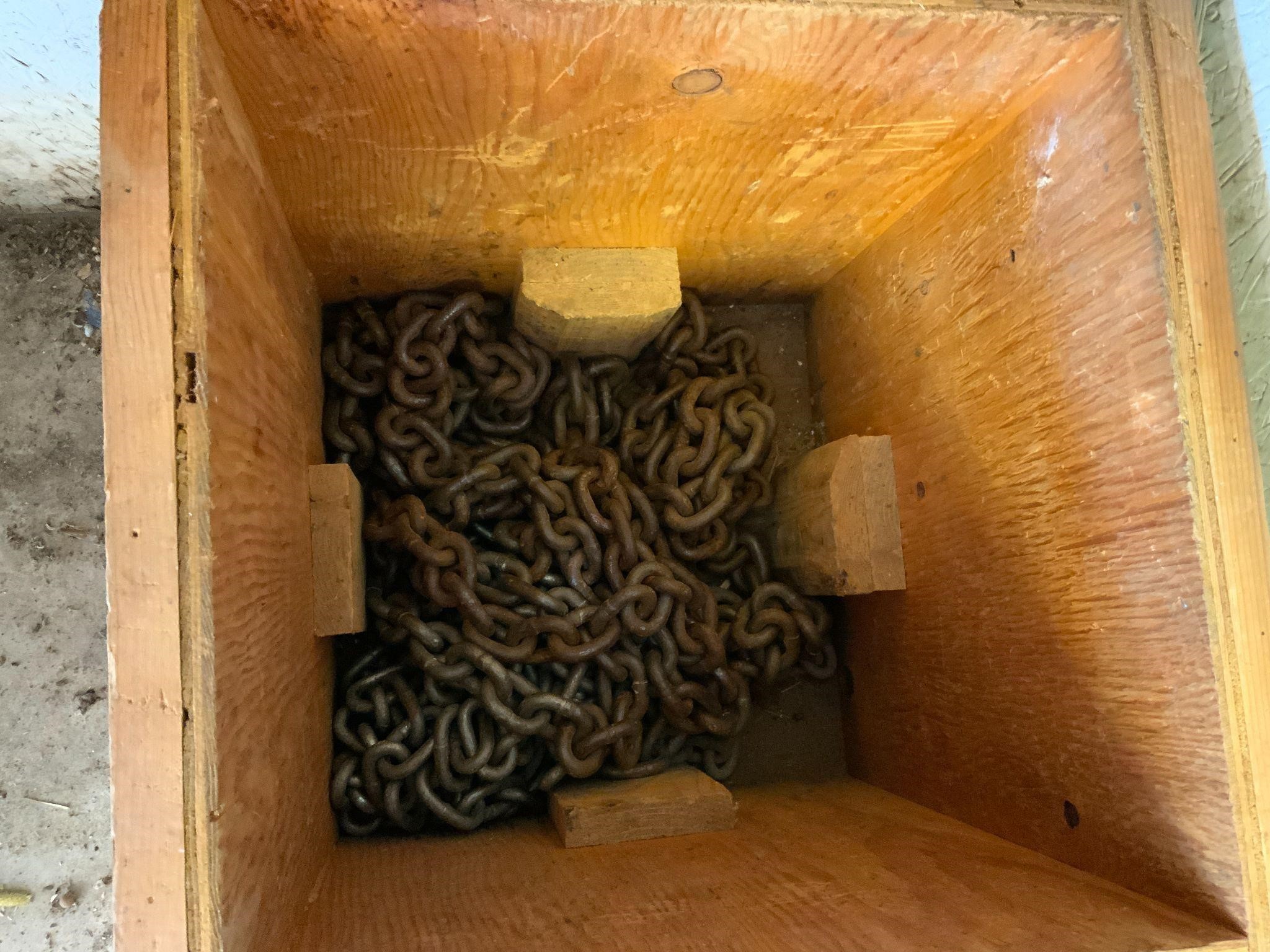 Heavy Tow Chains In Wood Crate
