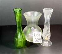 Gorham Lead Crystal Vase, Emerald Hoosier Glass