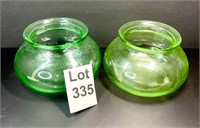 Green Depression Glass Bowl Pair