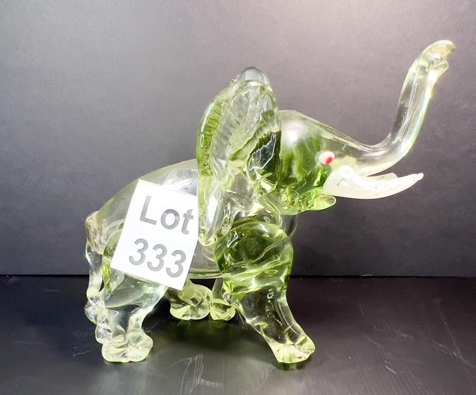 Hand-blown Glass Elephant Art