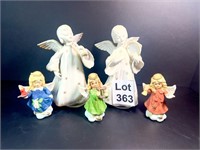 Musical Angel Pair and Set of Ceramic Angels