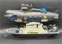 LARGE SOLDIER FORCE SUBMARINE & BATTLE SHIP TOYS