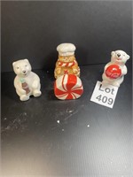 Coca Cola Polar Bears and Gingerbread Man Salt