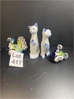 Cats and Peacocks Salt and Pepper Shaker Sets