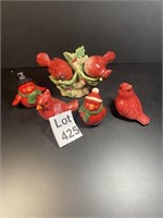 Three Sets Cardinals Salt and Pepper Shaker Sets