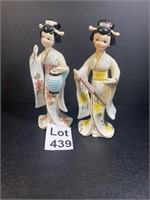 2-Vintage Japan Ceramic Geisha Woman