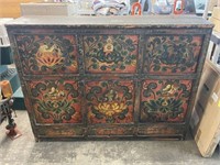 Antique Tibetan Style Painted Cabinet