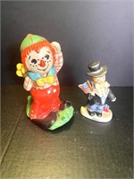 Clown Figurine and 4th of July Figurine lot