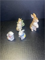 Glass Bunny Rabbit Salt and Pepper Shakers