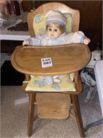 Vintage Doll w/High Chair