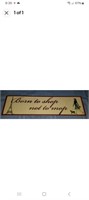 Metal sign born to shop not to mop 19" long