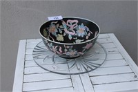 Oriental bowl and cake plate