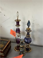 2PC MIDDLE EASTERN PERFUME BOTTLES COMPLETE 1 NOT