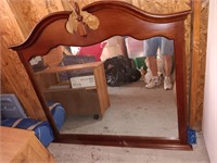 Dark wood dresser mirror
