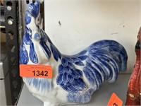 FORMALITIES BLUE & WHITE ROOSTER SCULPTURE