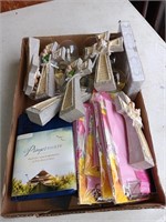 Box of religious crosses and more.