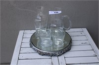 Drink set and vanity tray