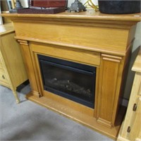 ELECT FIREPLACE W/ MANTLE