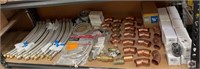 assorted steel water heater connector, fittings,