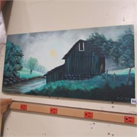 BARN PAINTING ON CANVASS- N. MCLEAN