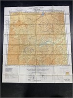 WWII 1944 Military Army Air Forces Silk Map
