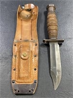 Vintage U.S. Military Pilot Survival Knife w/ Leat