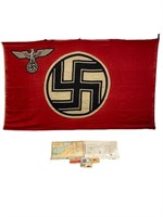 German WWII State Service Flag Captured by 2nd