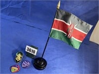 Kenya Maasai Flag w/Stand, 2007 100 Years,