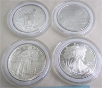 4 - 1 0Z .999 SILVER ROUNDS