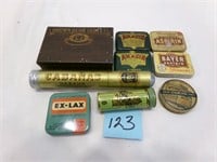 GROUP OF EARLY TINS MEDICAL & OTHER