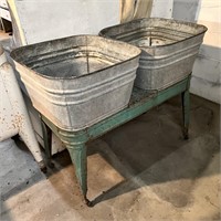 Vintage Galvanized Double Wash Tub