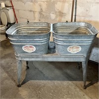 Vintage Galvanized Double Wash Tub