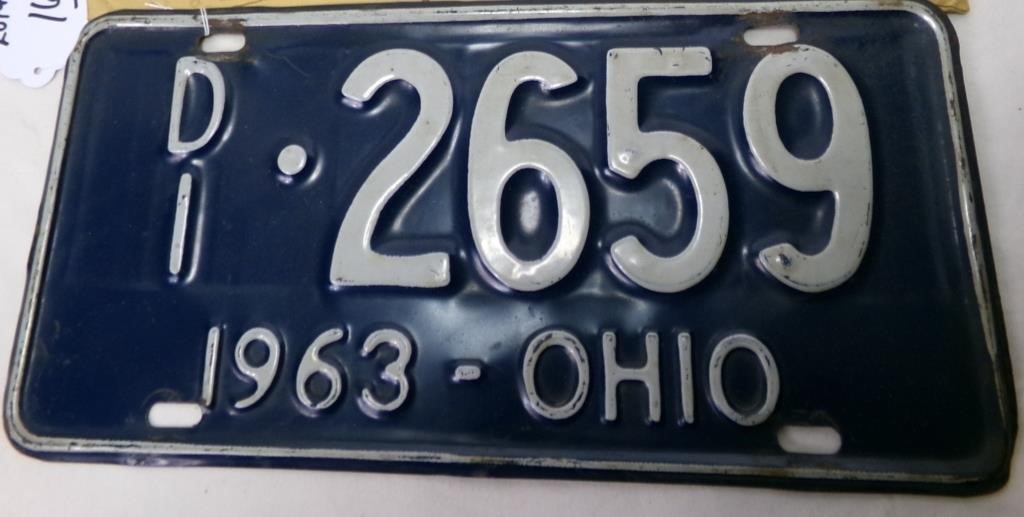 1963 OHIO LICENSE PLATE DI . 2659