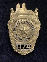 1960's Bexar County Deputy Sheriff 874 Badge