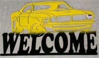 LASER ART CUT OUTS WELCOME SIGN MUSTANG