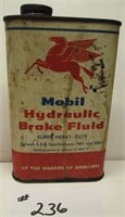 MOBIL HYDRAULIC BRAKE FLUID CAN PEGASUS RED HORSE