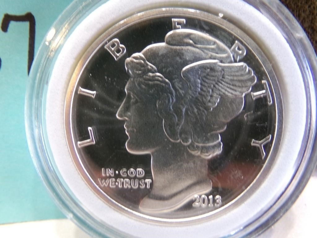 1 OZ .999 SILVER ROUND MERCURY HEAD 2013